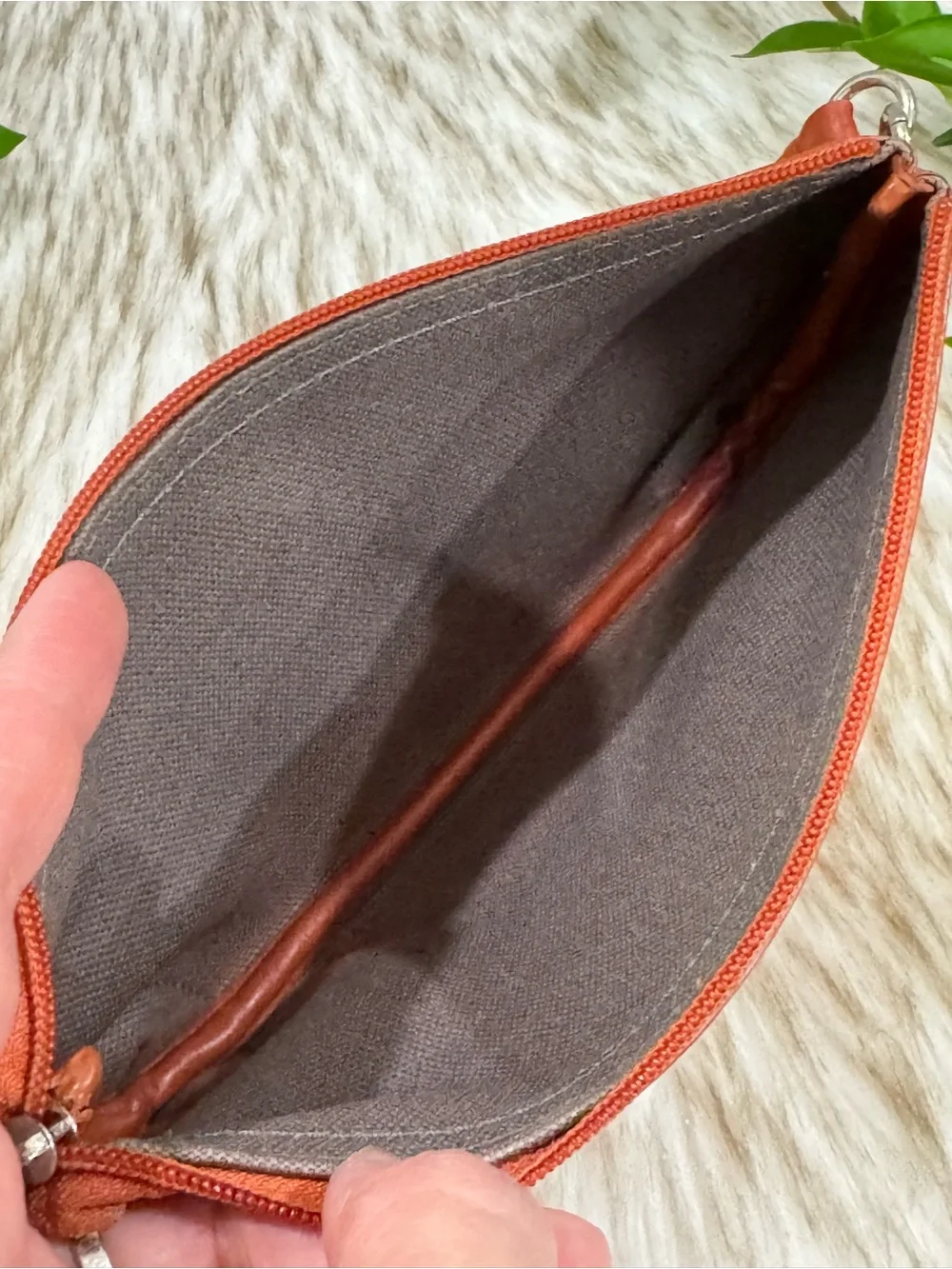 MCM Visetos Mini Pochette Cognac and Brown Monogram Wristlet Clutch